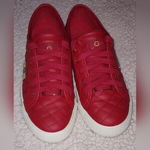 G By Guess GGBACKER2 Man Made Upper Leather Sole Women Red Sneakers Size 6M